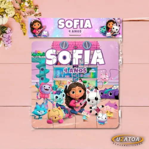 Quebra-cabeça Personalizado em mdf - A Casa Mágica da Gabby
