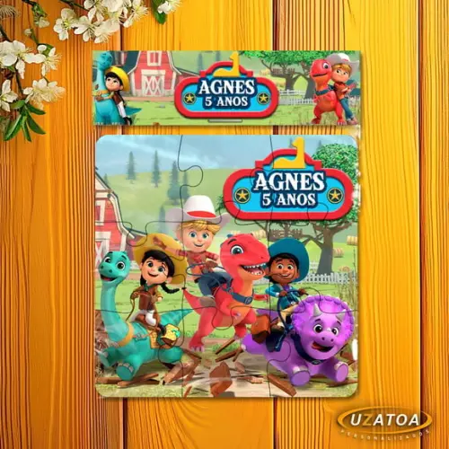 Quebra-cabeça Personalizado em mdf - Dino Ranch