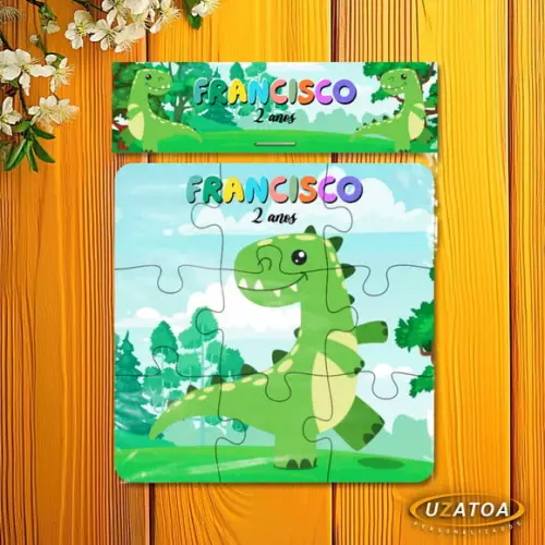 Quebra-cabeça Personalizado em mdf - Dinossauro