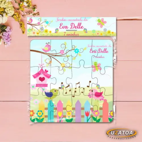 Quebra-cabeça Personalizado em mdf - Jardim Encantado