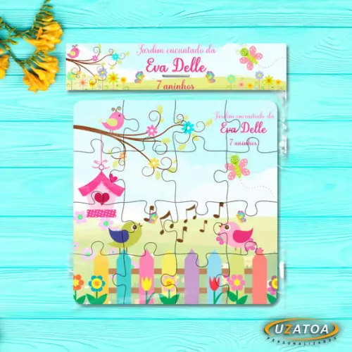 Quebra-cabeça Personalizado em mdf - Jardim Encantado
