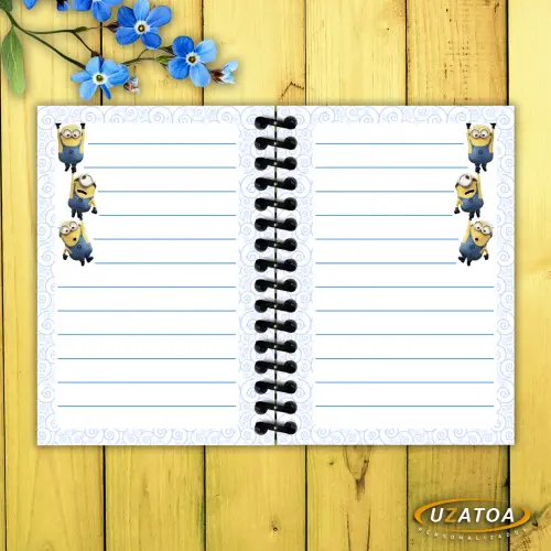 Caderninhos com Capa e Folhas Personalizadas - Minions