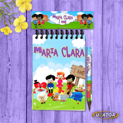 Lembrancinha 3 Palavrinhas Com Mini Lápis - Bloco Personalizado Festa Infantil