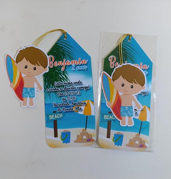 Convite Praia Surfista Marca Pagina
