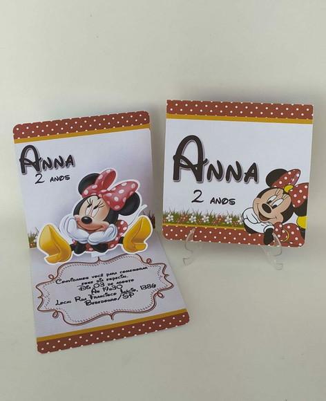 Convite Minnie Popup 3d