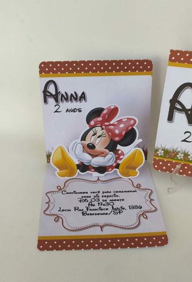 Convite Minnie Popup 3d