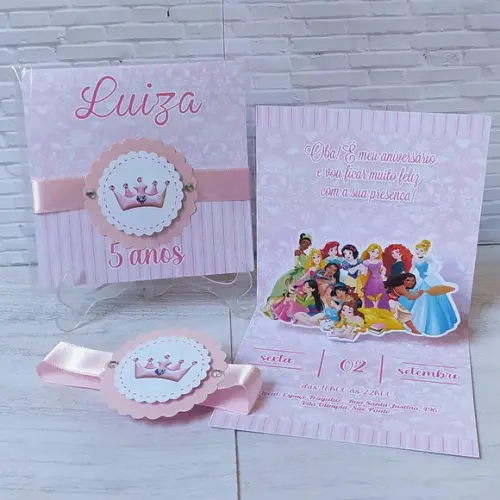 Convite Princesas Disney Popup 3d