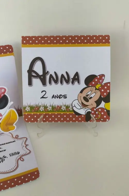 Convite Minnie Popup 3d