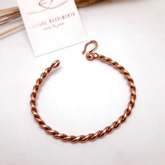 Pulseira Cobre Puro Torcida - 20 cm