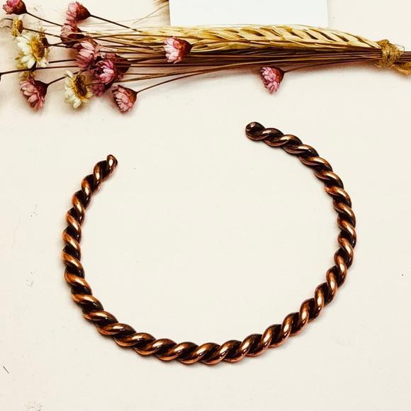Pulseira de Cobre Puro Trança Grossa