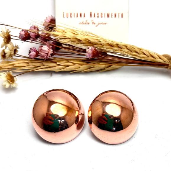 Brinco Louise em Cobre Puro - Pinos em Prata