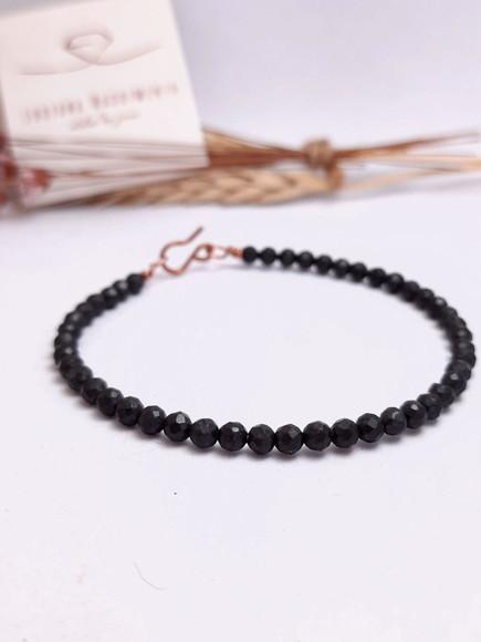 Pulseira em Cobre Puro com Shunguita Natural Lapidada