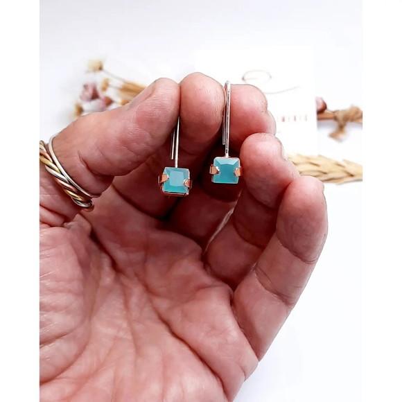 Brinco Mini Musa em Cobre, Prata e Zirconia