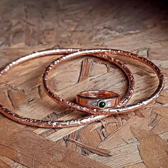 Pulseira de Cobre Argola Martelada - Unidade