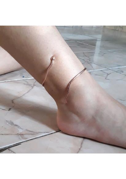 Tornozeleira Serpente em Cobre Puro