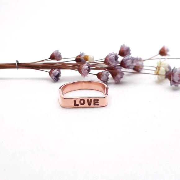 Anel De Cobre personalizado LOVE