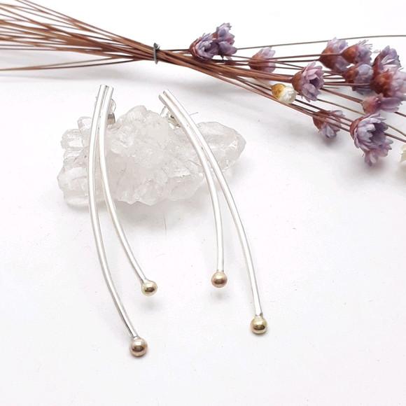 Brincos em Prata 950 com Ouro 18k