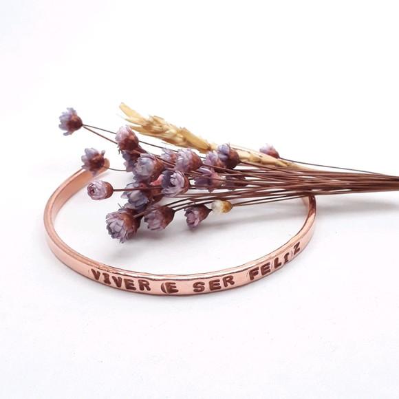 Pulseira de cobre - Frase personalizada.