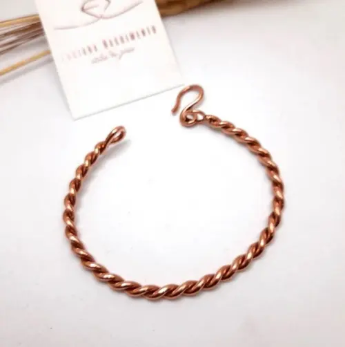 Pulseira Cobre Puro Torcida - 20 cm