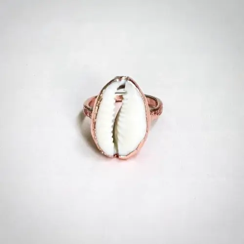 Anel Búzio Natural com Cobre