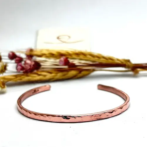 Pulseira em Cobre Puro Acabamento Martelado