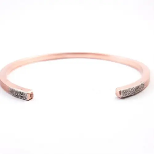 Pulseira Unissex Cobre Puro com Detalhes em Prata