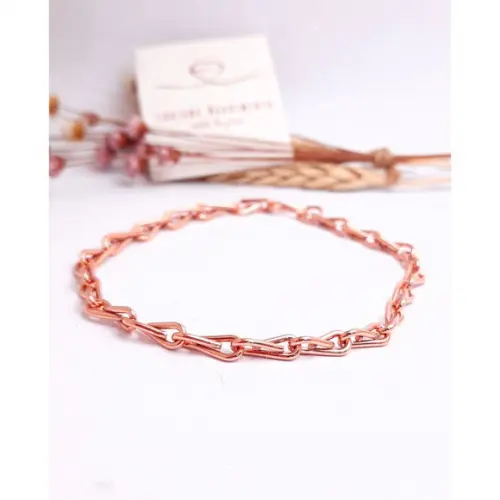 Pulseira Cobre Puro Masculina Corrente Grossa