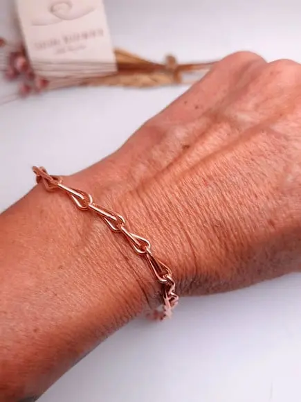 Pulseira Cobre Puro Corrente Grossa Unissex