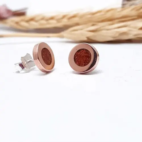 Brinco Coral em Cobre Puro com Coral Natural