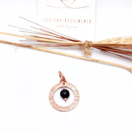 Pingente Shunguita Natural com Cobre Puro