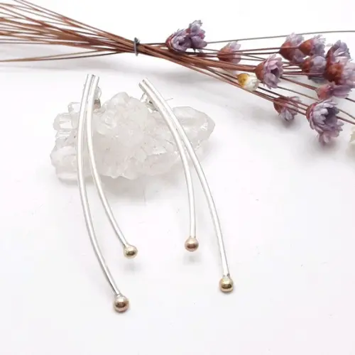 Brincos em Prata 950 com Ouro 18k
