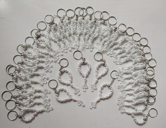 Mini Chaveiro Terço Cruz Acrílico