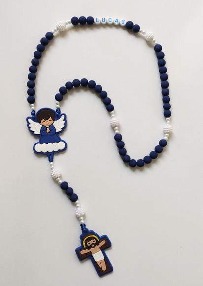 Terço Infantil Personalizado Azul Marinho