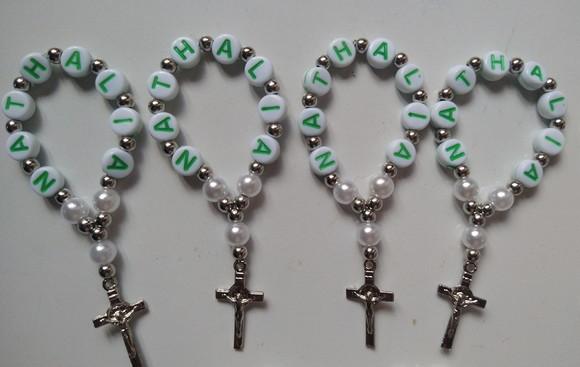 Mini Terço Personalizado Letra Verde