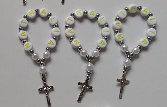 Mini Terço Personalizado Letra Amarela