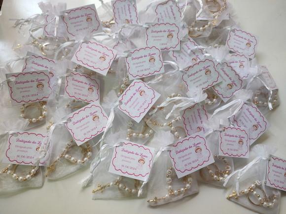 Mini Terço Chaveiro Personalizado Dourado com Tag