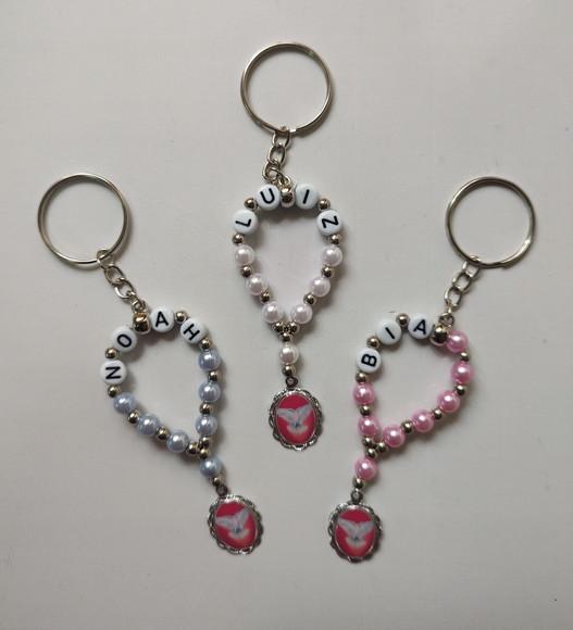 Mini Terço Chaveiro Personalizado Espírito Santo