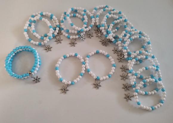 Kit com 21 Pulseiras Floco de Neve