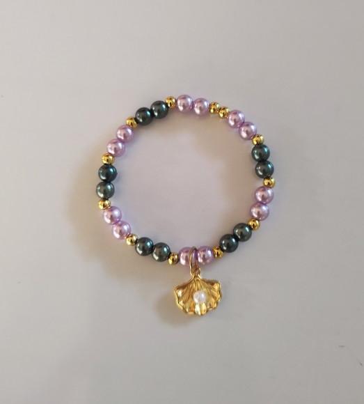 Pulseira Infantil Concha com Pérola