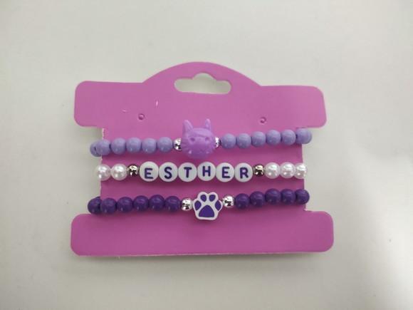 Kit Pulseira Infantil Gatinho