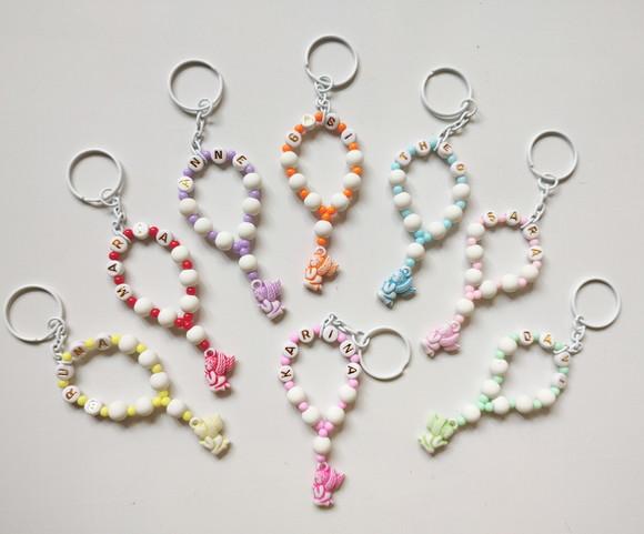 Mini Terço Chaveiro Personalizado Anjo Colorido