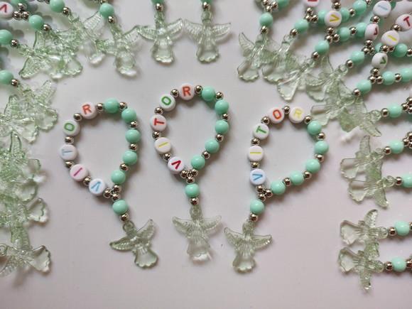 Mini Terço Personalizado Anjo Verde