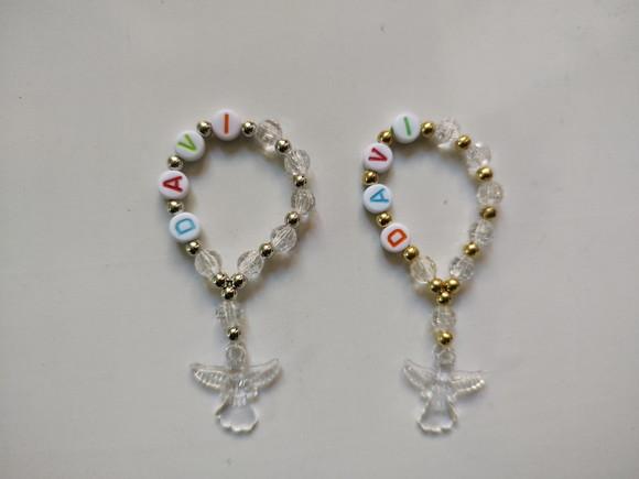 Mini Terço Personalizado Anjinho Cristal