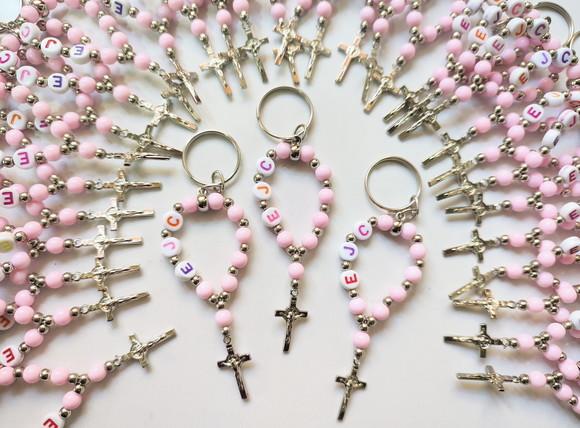 Mini Chaveiro Terço Personalizado.
