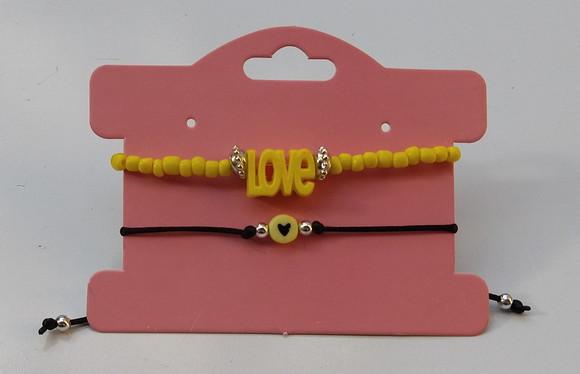 Kit Pulseiras Love Amarela