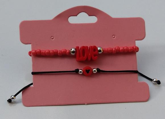 Kit pulseiras Love vermelha