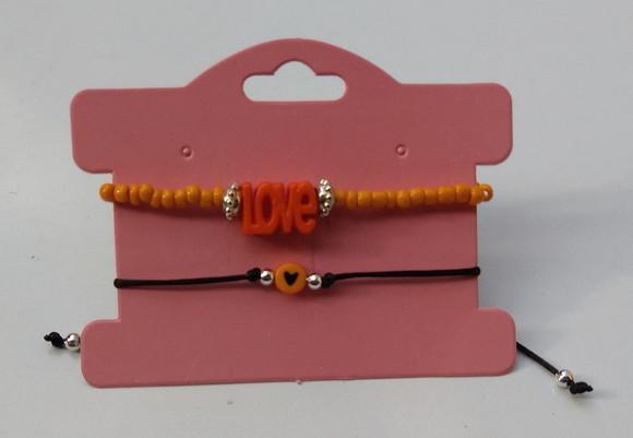 Kit Pulseiras Love Laranja
