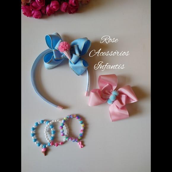 Kit Tiara, Laço e Pulseiras