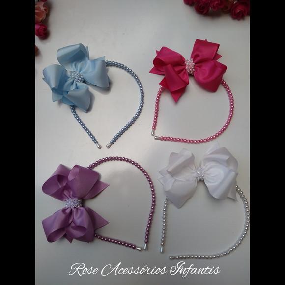 Tiara De Pérolas Com Laço