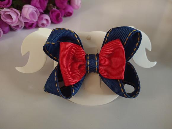 Presilha Jeans com Vermelho